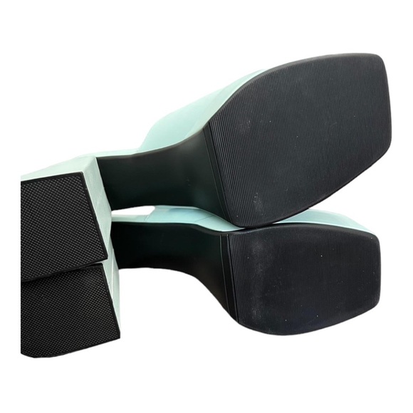 Chunky Platform Sandals Slip On Square Toe Platform Mules High Heel Y2K - Picture 4 of 5